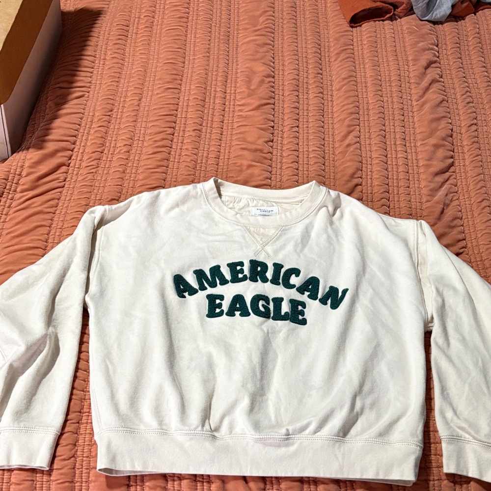 American Eagle Outfitters Cream Crew Neck Sweater